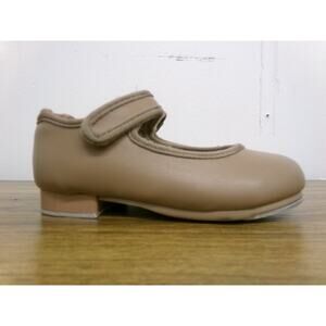 Pre-Owned Tap Shoes Danshuz 534 Girl's 7.5M Tan Mary Jane Easy Strap